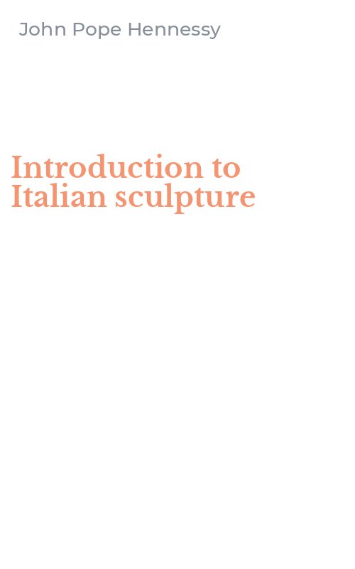 Introduction to Italian sculpture