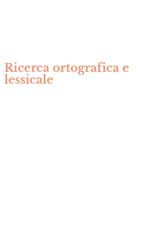 Ricerca ortografica e lessicale