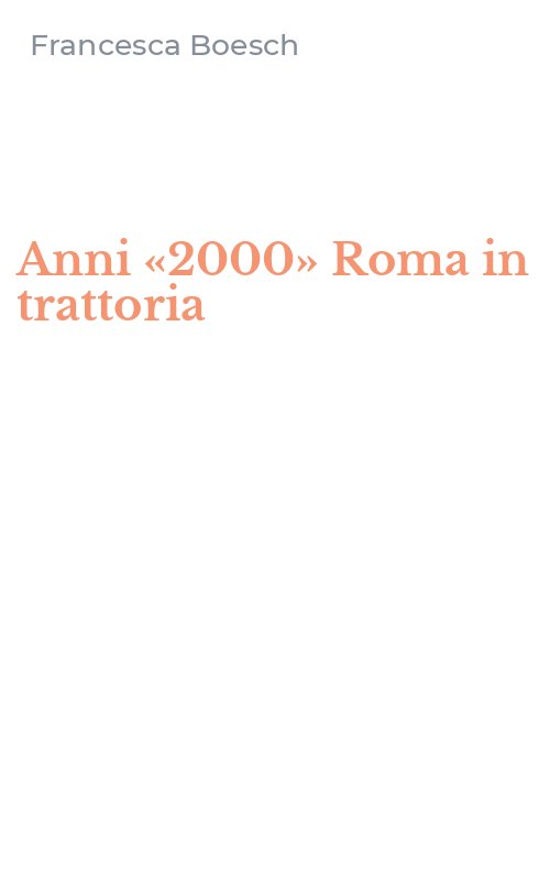 Anni «2000» Roma in trattoria