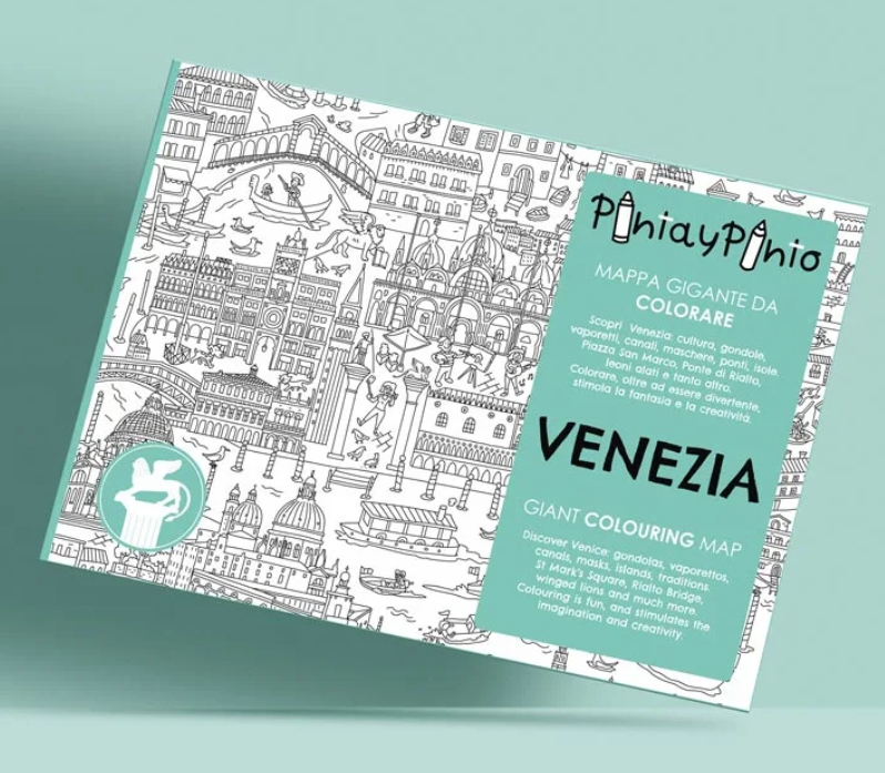 MAPPA DI VENEZIA DA COLORARE 70x100 cm