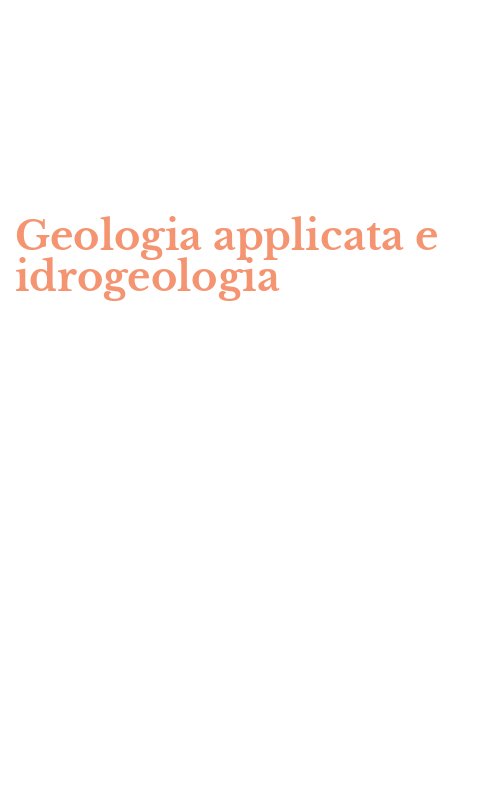 Geologia applicata e idrogeologia