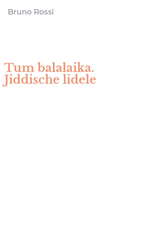 Tum balalaika. Jiddische lidele
