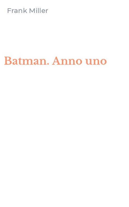 Batman. Anno uno