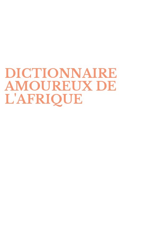 DICTIONNAIRE AMOUREUX DE L'AFRIQUE