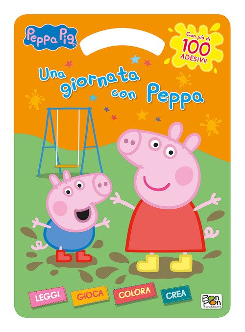 Una giornata con Peppa Pig. Con adesivi - Cristina Panzeri - Pon Pon  Edizioni - Libro Ancora Store