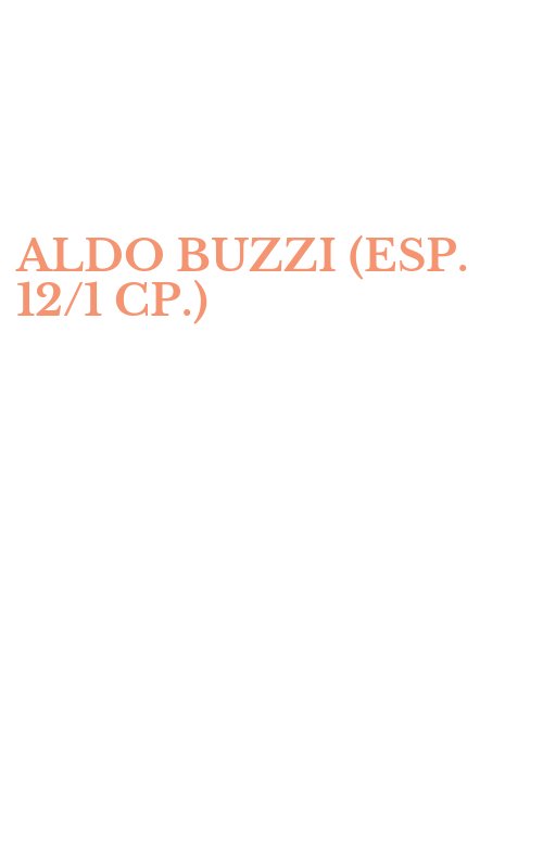 ALDO BUZZI (ESP. 12/1 CP.)