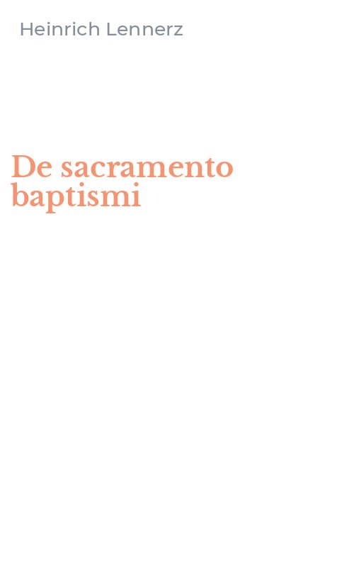 De sacramento baptismi