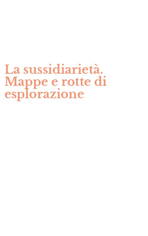 La sussidiarietà. Mappe e rotte di esplorazione