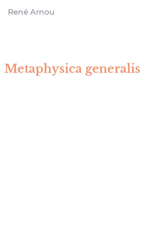 Metaphysica generalis