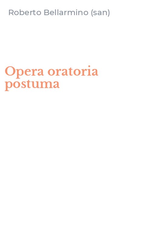 Opera oratoria postuma