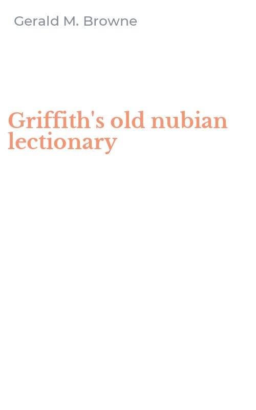 Griffith's old nubian lectionary