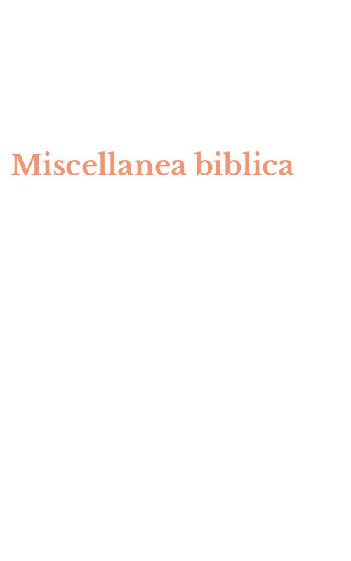 Miscellanea biblica