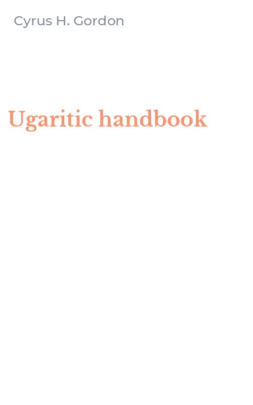 Ugaritic handbook