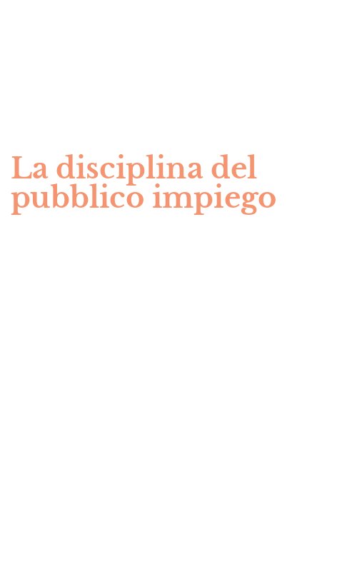 La disciplina del pubblico impiego