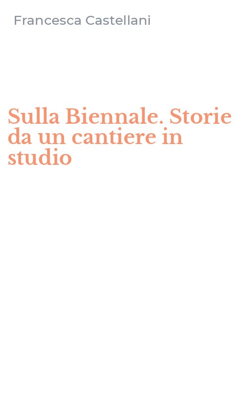 Sulla Biennale. Storie da un cantiere in studio