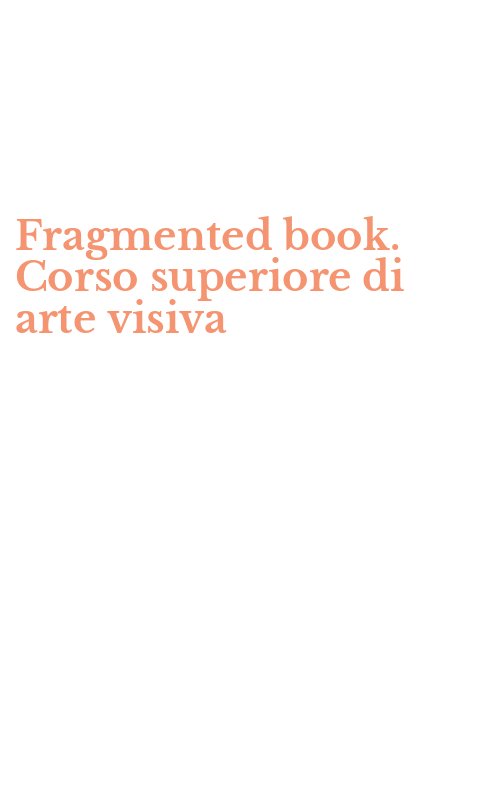 Fragmented book. Corso superiore di arte visiva