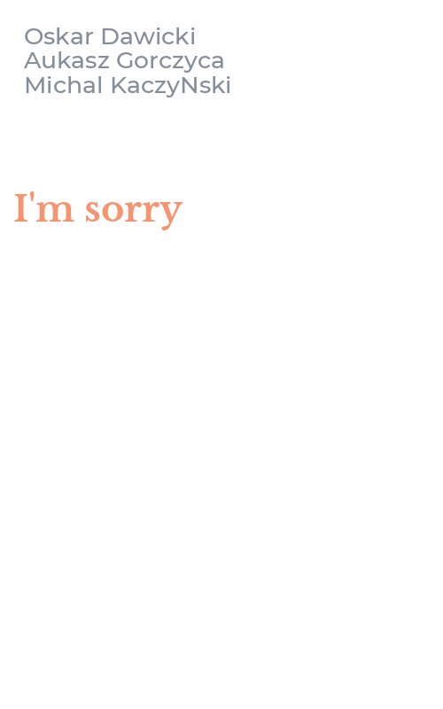 I'm sorry