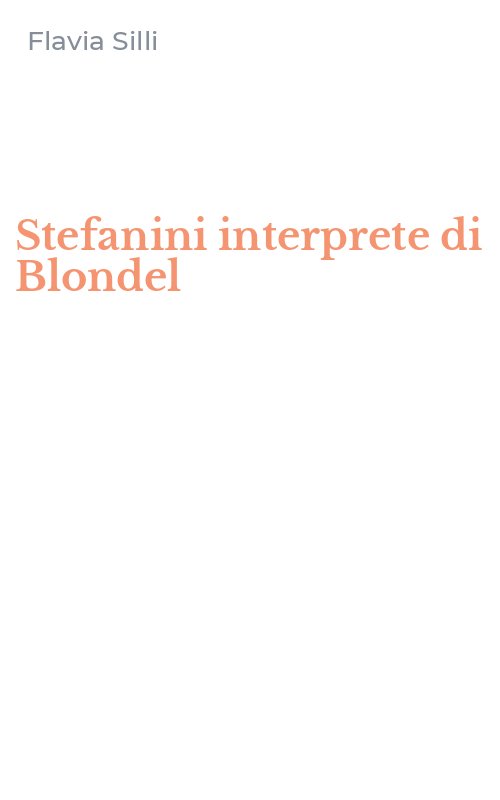 Stefanini interprete di Blondel