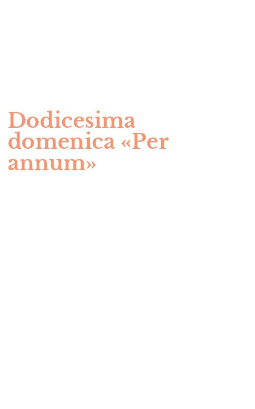 Dodicesima domenica «Per annum»