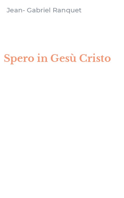 Spero in Gesù Cristo