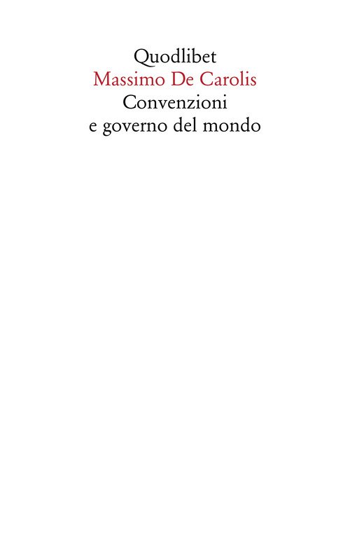Convenzioni e governo del mondo