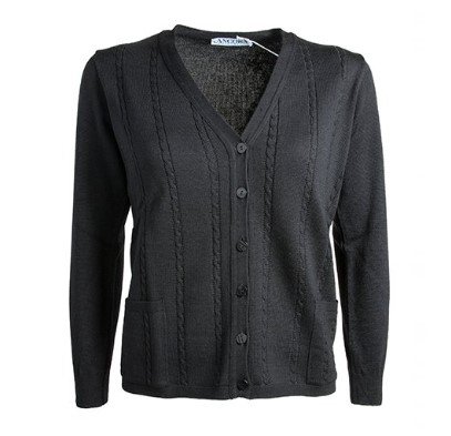 CARDIGAN DONNA, MISTO LANA, NERO
