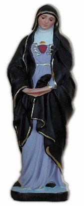 STATUA MADONNA ADDOLORATA CON CUORE E SPADE