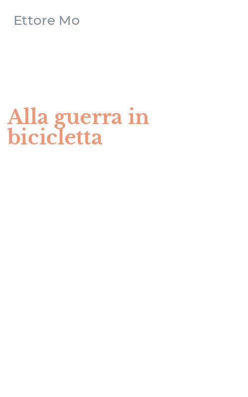 Alla guerra in bicicletta