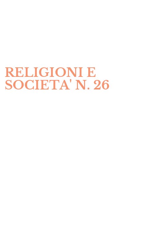 RELIGIONI E SOCIETA' N. 26