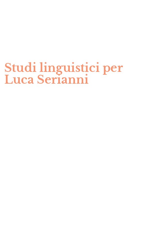 Studi linguistici per Luca Serianni