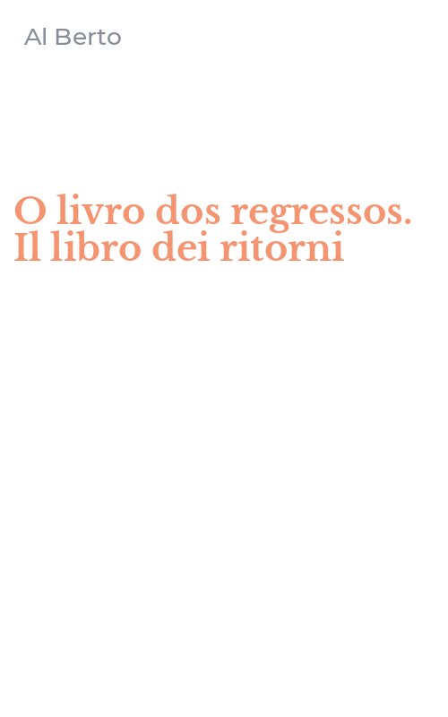 O livro dos regressos. Il libro dei ritorni