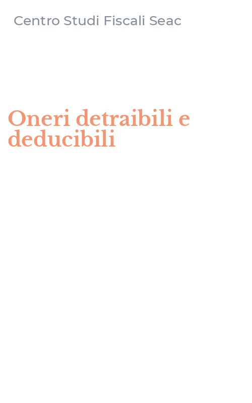 Oneri detraibili e deducibili