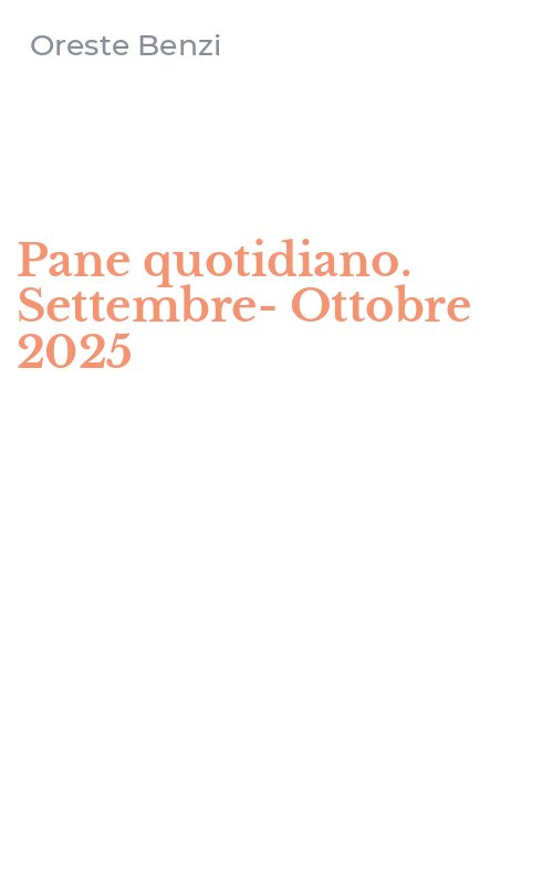 Pane quotidiano. Settembre-Ottobre 2025