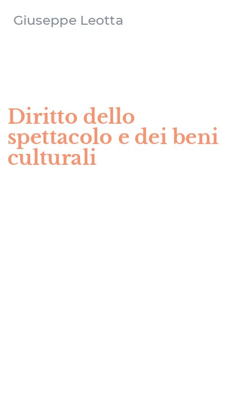 Diritto dello spettacolo e dei beni culturali