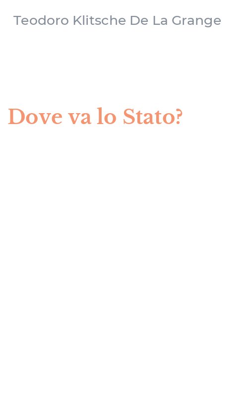 Dove va lo Stato?