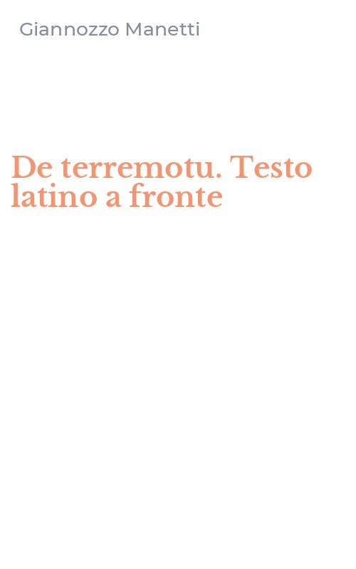 De terremotu. Testo latino a fronte