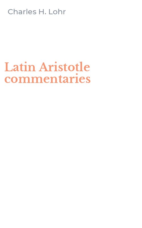 Latin Aristotle commentaries