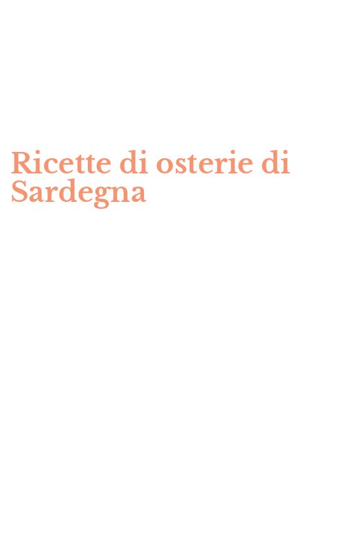 Ricette di osterie di Sardegna