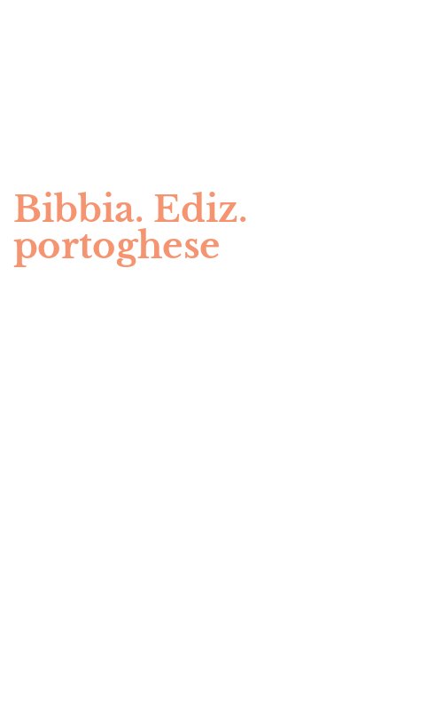 Bibbia. Ediz. portoghese