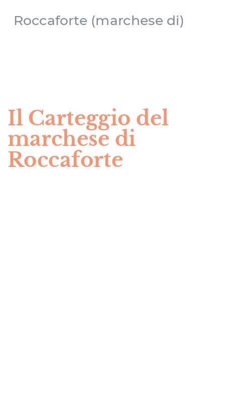Il Carteggio del marchese di Roccaforte