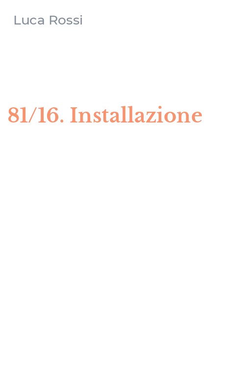 81/16. Installazione