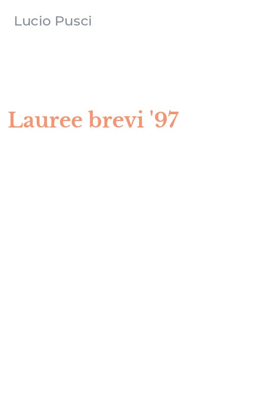 Lauree brevi '97