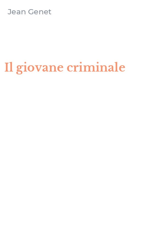 Il giovane criminale