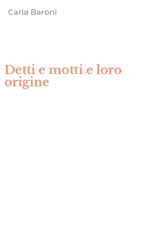 Detti e motti e loro origine