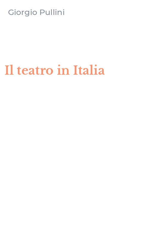 Il teatro in Italia