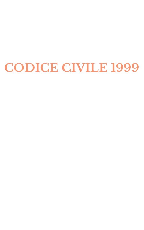 CODICE CIVILE 1999