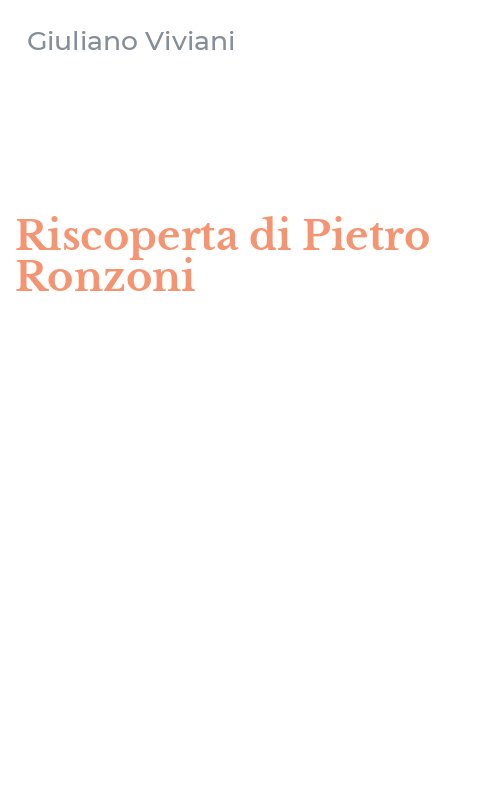 Riscoperta di Pietro Ronzoni