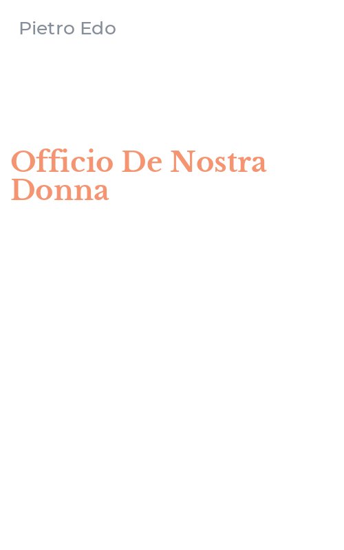 Officio De Nostra Donna