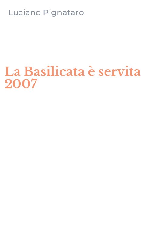 La Basilicata è servita 2007