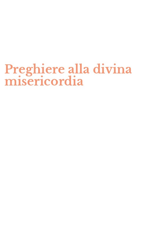 Preghiere alla divina misericordia
